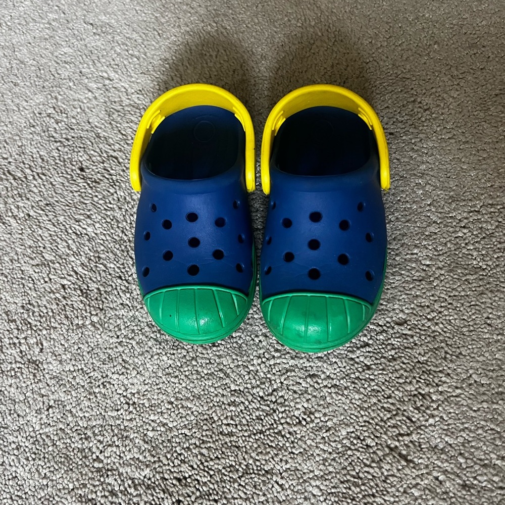 CROCS Kids Blue and Yellow Water Shoes